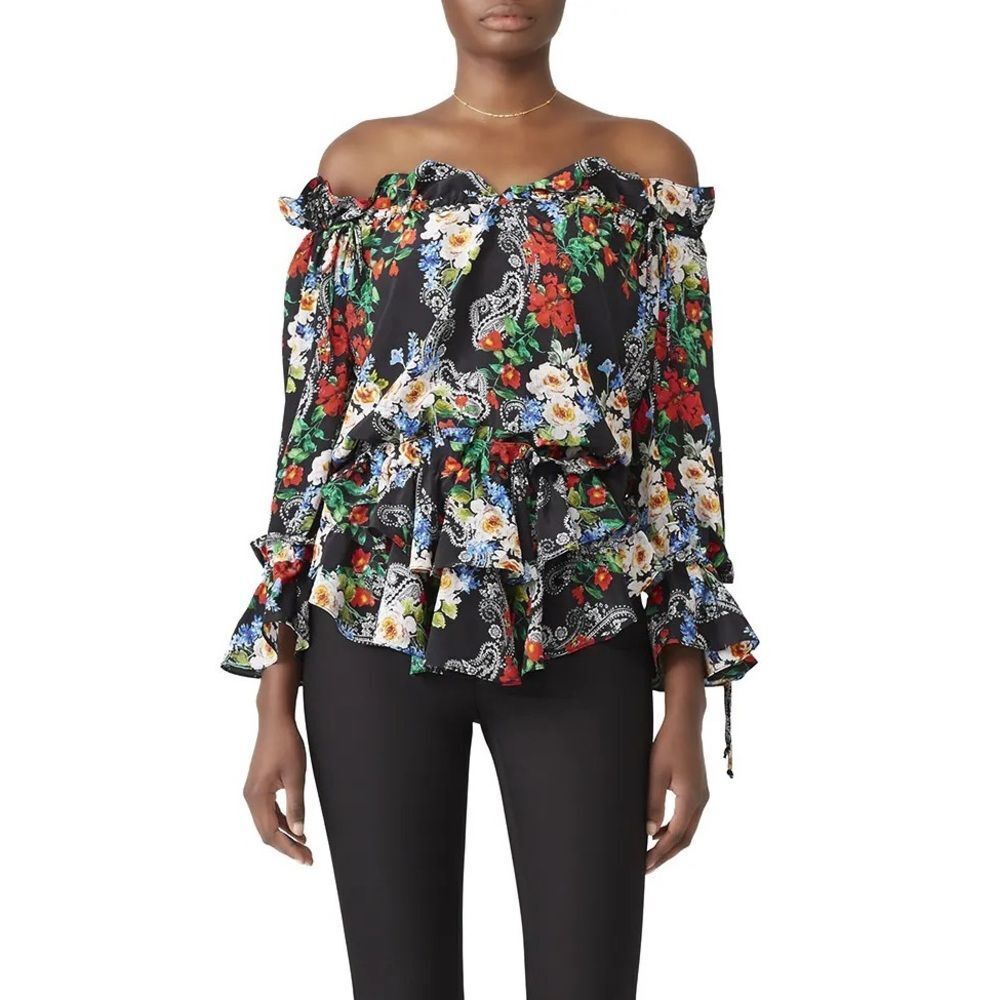 Marissa Webb Silk Off The Shoulder Top